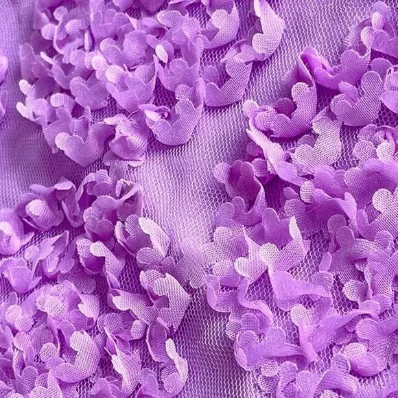 Lavender Faux Wrap Lace Dress - Picture 6 of 7